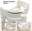 White Chenille Dining Chairs Set of 4, Modern Barrel Dining Room Chairs Upholstered Accent Chair with Arms and Round Back for Living Room Kitchen Armchair No Assembly Needed by CozyNest Decor