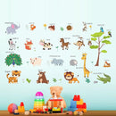 Large Animals Learning Educational Wall Stickers Kids,Nursery Playroom Wall Decals,Daycare Preschool Classroom Wall Stickers Peel and Stick Removable,Cute Wall Decor for Boy,Girl,Toddler,Baby. by TinyTreasures Baby Boutique