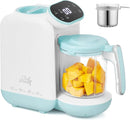 Chefhandy Baby Food Maker, Steamer & Blender, Puree Maker with Auto/Manual Blend, Steam Basket, Bottle Warmer & Sterili-zer, Compact Easy-to-Clean Baby Food Processor (White Blue) by TinyTreasures Baby Boutique