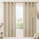 LAMIT Brown Linen Curtains 72 inches Long for Bedroom, Soft Thick Semi Sheer Light Filtering Bronze Grommet Window Treatments Burlap Drapes for Living Room, 2 Panels Set, 52 x 72 Inch by CozyNest Decor