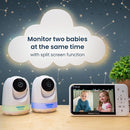 Babysense Prisma Baby Monitor with Camera and Audio, 5” HD Video Baby Monitor with 2 Cameras, 6-Color Night Light, Split Screen, Sound Machine with White Noise & Lullabies, Secure No WiFi by TinyTreasures Baby Boutique