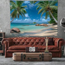 keowhsf Beach Summer Ocean Tapestry – Tropical Palm Trees Wall Hanging Decor with Blue Sky and Seaside Scenery, Nature Landscape Tapestry for Bedroom Living Room Dorm by CozyNest Decor