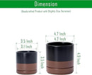 D'vine Dev 3.5 Inch & 4.7 Inch Ceramic Planter Pots for Plants with Drainage Hole and Saucer, X-Small Plant Pots Set, Black/Speckled Tan, 94-G-XS-7 by GreenHaven Gardens