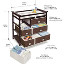 Badger Basket Modern Baby Changing Table with 6 Storage Drawers and Pad, Diaper Change Station - Espresso by TinyTreasures Baby Boutique