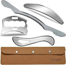 Stainless Steel Muscle Scraper Tool Set, 4-Piece Professional Scraping Tool Physical Therapy Kit with Carrying Case by CozyNest Decor