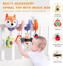 Jollybaby Baby Car Seat Stroller Toys, Plush Activity Hanging Spiral Activity Pram Crib with Music Box, Rattles, Squeaker for Babies Infant Boys Girls(Orange Fox) by TinyTreasures Baby Boutique