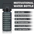 64oz,100oz,128oz Large Motivational Water Bottle with Time Marker, Leakproof & BPA Free Half Gallon Big Water Bottle with Straw Handle Tritan Frosted Water Jug for Gym,Fitness,Outdoor Sports by CozyNest Decor