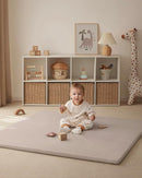 Blissful Diary Vegan Leather Baby Play Mat, 50x50 Thicken Foam Cushioned & Waterproof Playpen Mat for Infants and Toddlers, Stylish and Just Wipe-Clean Playmat for Baby Play on Floor, Taupe by TinyTreasures Baby Boutique