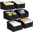 Lifewit Storage Baskets for Shelves, 6 Packs Non-woven Fabric Trapezoid Closet Organizer Bins with Handles, Foldable Clothing Containers Box for Clothes, Toy, Towel, Book, DVD, Hats, Small-Black by TinyTreasures Baby Boutique