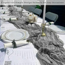 20 Pack Gray 10FT Cheesecloth Table Runner Rustic Gauze Fabric Cheese Cloth Table Runner for Wedding Bridal Baby Shower Table Decor 20 x 120 Inch Long Boho Sheer Birthday Party Table Decorations by CozyNest Decor