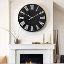 30 Inch Large Wall Clock Farmhouse Style - Black Silent Non-Ticking Rustic Decor for Living Room, Kitchen, Bedroom by CozyNest Decor