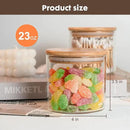 Glass Food Storage Jars 6-Pack - 4x4 in-Clear Glass Food Canisters with Bamboo Lid Airtight For Serving Tea, Coffee, Flour, Sugar, Candy, Cookie, Spice and More (Circular) by CozyNest Decor