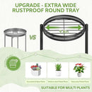 iDavosic.ly 6 Tier Large Plant Stand Indoor with 10-Inch Wide Drainage Tray, Tiered Corner Metal Outdoor Flower Display Holder Shelf, Folding Tall Rack for Patio Porch Balcony, Black Iron Carving by GreenHaven Gardens