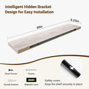 48 Inch Floating Shelves, 3D Textured Wood Grain, 48"x9.25"x1.5" Inch Deep Floating Shelves for Wall, Wooden Shelves for Bathroom, Bedroom, Living Room, Washed White by CozyNest Decor