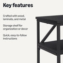 Amazon Basics Rectangular Console Table with Storage Shelf, Steel Frame, 39x31x11.8 in, Black by CozyNest Decor