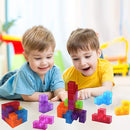 WorWoder Kids Magnetic Building Blocks Magic Magnetic 3D Puzzle Cubes, Set of 7 Multi Shapes Magnetic Blocks with 54 Guide Cards, Intelligence Developing and Stress Relief Fidget Toys for Kids (Blue) by TinyTreasures Baby Boutique