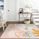 Lahome Pink Rug for Living Room - 5x7 Area Rug Washable Non-Slip Boho Rugs for Bedroom Throw Cute Soft Kids Nursery Rug, Abstract Botanical Print Carpet for Classroom Dorm Entryway Office Dining Room by TinyTreasures Baby Boutique