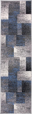 Rugshop Modern Distressed Boxes Runner Rug 2' x 7' Blue by TinyTreasures Baby Boutique