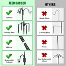FEED GARDEN [Upgrade Version 92 Inch Three Shepherd Hooks for Outdoor,Bird Feeder Pole with 5 Prong Base, Adjustable Shepard Hooks for Hanging Plant, Solar Lanterns, Wind Chimes, 2 Pack by GreenHaven Gardens