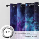 Galaxy Blackout Curtains - Space Design, 100% Blackout, 2 Panels, Each W52×L63, Thermal Insulated Curtains for Bedroom, Noise Reducing & Energy Efficient, Keeping Your Decor Looking Fresh and Vibrant by TinyTreasures Baby Boutique