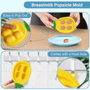 Baby Fruit Food Feeder - Silicone Nibble Tray Combo - Breastmilk Popsicle Mold for Cooling Relief, BPA Free Mesh Feeder for Infant Self Feeding (Monkey Blue + Pineapple) by TinyTreasures Baby Boutique