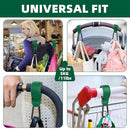 Baby Stroller Hooks Bag Hooks for Hanging Diaper Bags Multipurpose Hooks for Grocery Shopping Bags Premium Vegan Leather Pram Straps 2 Pcs (Green) by TinyTreasures Baby Boutique
