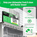 Rockin' Green Dishwasher Cleaner Tablets (24 Pack) - Septic Safe Dishwasher Cleaning Tablets Dishwasher Cleaner and Deodorizer Dishwashers Tablet Remove Build Up with Citric Acid (Sweet Child O'Lime) by TinyTreasures Baby Boutique