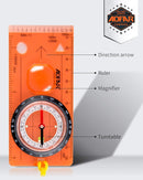AOFAR Orienteering Compass for Kids, Lightweight and Portable, Survival Compass for Navigation, Backpacking, Camping, Hiking, and Hunting by TinyTreasures Baby Boutique