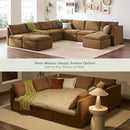 mopio Oversized Modular Sectional Sofa with Fully Removable Covers and Storage, Convertible U, L-Shaped and Sleeper Sectional, Modern Couches with Ottoman Chaise (Hazelnut Velvet, 9 Seats, Sleeper) by CozyNest Decor