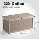 320 Gallon Outdoor Storage Box Waterproof, UV Resistant Resin Deck Box with Hydraulic Rod, Lockable Design and Enhanced Durability for Patio, Garden, and Poolside Use by GreenHaven Gardens