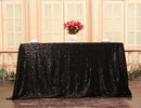 SquarePie Sequin Tablecloth 90 x 156 Inch Black Sparkly Table Linen for Wedding Halloween Party by CozyNest Decor