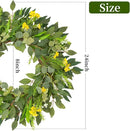 24 Inch Eucalyptus Greenery Wreaths for Front Door, Large Artificial Outdoor Spring Summer Wreath for Porch, Window, Farmhouse, Home Decor - All Seasons by CozyNest Decor