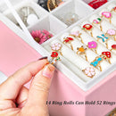 Earrings Jewelry Box for Girls, 5 Layers Jewelry Organizer with Earring Holder Organizer for Girls Earring Organizer Jewelry Boxes for Women Earrings and Necklaces Jewelry Box Organizer Pink by TinyTreasures Baby Boutique