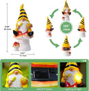 Solar Gnome Decor for Outside - Garden Beer Gnome Outdoor with Solar Lights, Sitting on Mushrooms - Perfect Housewarming or Women's Gifts (Yellow) by GreenHaven Gardens