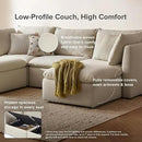 mopio Oversized Modular Sectional Sofa with Fully Removable Covers and Storage, Convertible U, L-Shaped and Sleeper Sectional, Modern Couches with Ottoman Chaise (Oat Fabric, 4 Seats, L) by CozyNest Decor