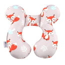 vocheer Baby Travel Pillow(Upgraded), Head and Neck Support Pillow for Pushchair, Car Seat,Stroller, Bouncer, Cotton, Orange Fox by TinyTreasures Baby Boutique