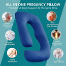 Sasttie Pregnancy Pillows for Sleeping, U Shaped Cooling Full Body Pillow with Removable Cover, Pregnant Women Must Haves, Maternity Essential, Navy by TinyTreasures Baby Boutique
