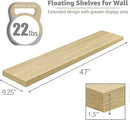 Sorbus Floating Shelves for Wall - 48 Inch Long Bathroom Shelves, Wall Decor for Bedroom, Kitchen, Living Room & Book Storage - Mounted Floating Shelf with Invisible Brackets (Maple Wood, 3 Pack) by CozyNest Decor