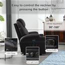 Power Recliner Chair with Heat and Massage, PU Leather Home Theater Seating with LED Lights/Cup Holders/Side Pocket/USB Port, Reclining Sofa Chair for Living Room (2, Black) by CozyNest Decor