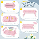 Collapsible Baby Bathtub,Baby Bath Tub with Thermometer & Soft Cushion,Baby Bathtub for Newborn to Toddler 0-36 Months,Portable Travel Baby Tub with No-Slip Feet,Baby Shower Gifts,Pure Pink by TinyTreasures Baby Boutique