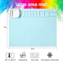 AWOKE Silicone Painting Mat - 20"X16" Silicone Art Mat with 1 Water Cup for Kids - Craft Mat has12 Color Dividers - 2 Paint Dividers (Blue),Toddler Activities,3 4 5 Year Old Girl Boy Birthday Gifts by TinyTreasures Baby Boutique
