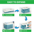 Bidtakay Large Storage Baskets for Shelves 3 Pack 16x11.8x11.8 Inch Storage Bins for Organizing Fabric Storage Cubes for Closet Clothes Basket Laundry-White&Teal by TinyTreasures Baby Boutique