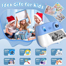 Instant Print Camera for Kids - Front Rear Dual Selfie Kid Print Camera, Fun Birthday Gift for Boys Ages 3-12, HD Digital Video Cameras, Easy to Use for Toddler - Blue by TinyTreasures Baby Boutique