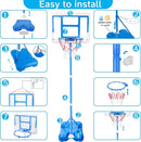 Kids Toy Gift for 3 4 5 6 7 8 Years Old, Kids Basketball Hoop Adjustable Height 3.5FT-6.2FT, Mini Basketball Hoop for Boys Girls, Basketball Goal Toys Outdoor Indoor Game Gifts(Blue) by TinyTreasures Baby Boutique