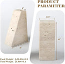 Travertine Bookends for Heavy Books, Marble Decorative Bookends for Shelves, Heavy-Duty Stone Book Ends for Hardback Book & Cookbooks, Unique Book Stopper & Holder, Travertino Italy by CozyNest Decor