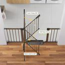 Cumbor 29.7-54.2" Wide Baby Gate for Stairs, Mom's Choice Awards Winner-Self Closing Dog Gate Indoor for Doorways, No Drilling Pressure Mounted Pet Gates for Kids, Easy Walk Through Safety Gate, Brown by TinyTreasures Baby Boutique