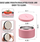 13.5oz Soup Thermo for Hot Food Kids with Buckle Lid Insulated Vacuum Food Jar Wide Mouth Leakproof Stainless Steel Lunch Container- Pink by TinyTreasures Baby Boutique