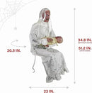 Haunted Hill Farm Life-Size Animatronic Gravely Granny by Tekky Halloween Decoration with Motion-Activated Sounds by CozyNest Decor