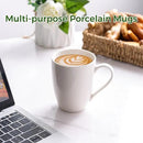 GBHOME 16oz Coffee Mugs Set of 6, Large Ceramic Coffee Mugs for Man, Woman, Dad, Mom, Modern Coffee Mugs Set with handle for Tea/Latte/Cappuccino/Milk/Cocoa. Dishwasher&Microwave Safe,White by CozyNest Decor