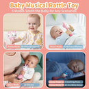 alilo Smarty Bunny Baby Rattle Musical Light Up Toys, Infants Newborns Baby Toys 0-3-6-12-18-24 Months,1 Year Old Boy Girl Gifts, 4 Music Modes and Color Recognition Function with 9 Color Card by TinyTreasures Baby Boutique